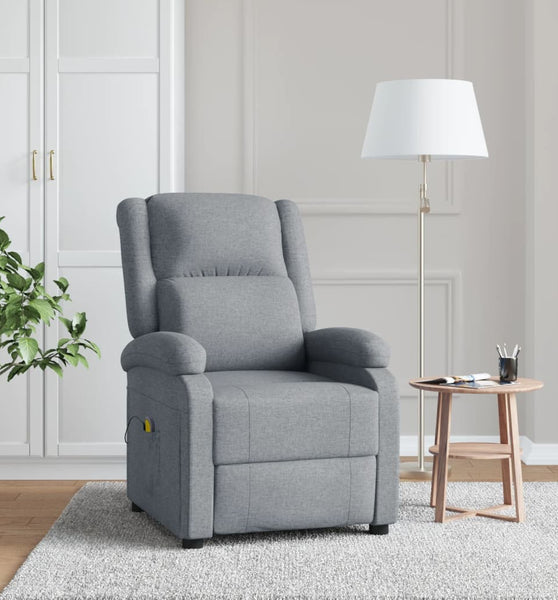 Massagesessel Hellgrau Stoff