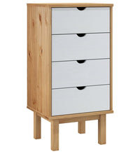 Schubladenschrank OTTA Braun & Weiß 45x39x90 cm Massivholz