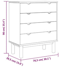 Schubladenschrank OTTA 76,5x39,5x90 cm Massivholz