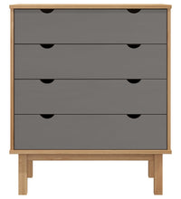 Schubladenschrank OTTA Braun&Grau 76,5x39,5x90 cm Massivholz