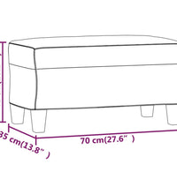 Sitzbank Hellgrau 70x35x41 cm Mikrofasergewebe