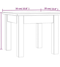 Couchtisch Grau 35x35x30 cm Massivholz Kiefer