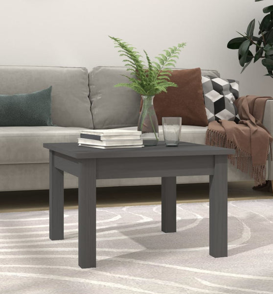 Couchtisch Grau 45x45x30 cm Massivholz Kiefer