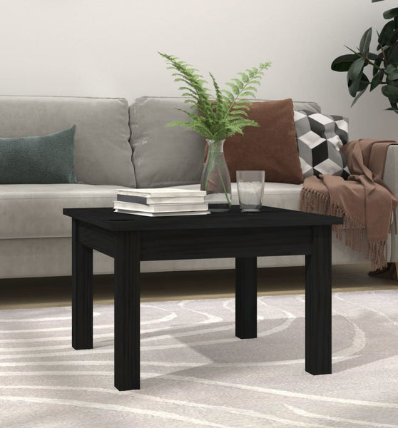 Couchtisch Schwarz 45x45x30 cm Massivholz Kiefer