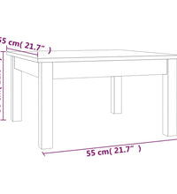 Couchtisch Grau 55x55x30 cm Massivholz Kiefer