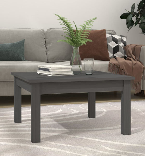 Couchtisch Grau 55x55x30 cm Massivholz Kiefer