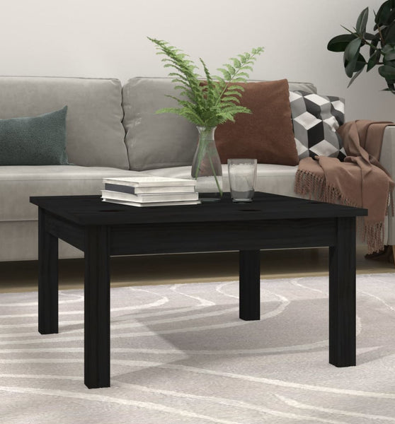 Couchtisch Schwarz 55x55x30 cm Massivholz Kiefer