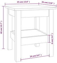 Couchtisch Grau 35x35x40 cm Massivholz Kiefer