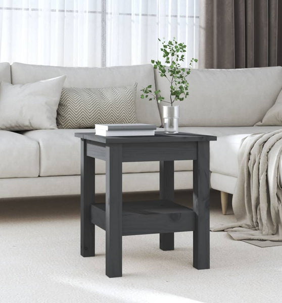 Couchtisch Grau 35x35x40 cm Massivholz Kiefer