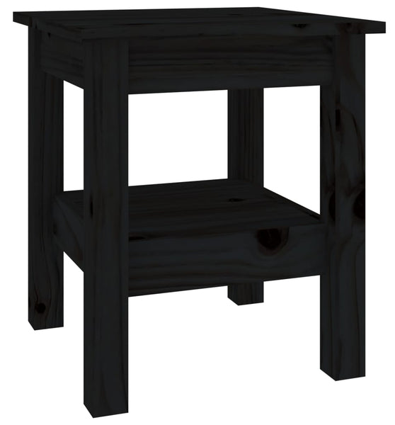 Couchtisch Schwarz 35x35x40 cm Massivholz Kiefer