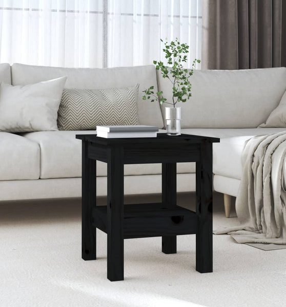 Couchtisch Schwarz 35x35x40 cm Massivholz Kiefer