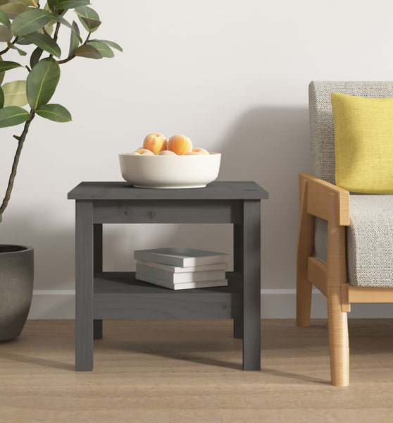 Couchtisch Grau 45x45x40 cm Massivholz Kiefer