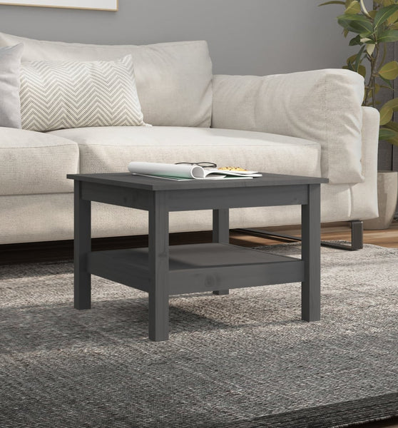 Couchtisch Grau 55x55x40 cm Massivholz Kiefer
