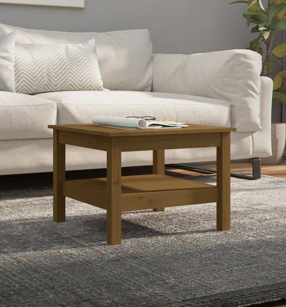 Couchtisch Honigbraun 55x55x40 cm Massivholz Kiefer