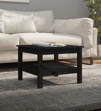 Couchtisch Schwarz 55x55x40 cm Massivholz Kiefer