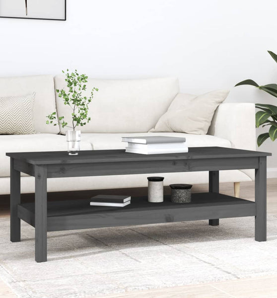 Couchtisch Grau 110x50x40 cm Massivholz Kiefer