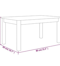 Couchtisch Weiß 80x50x40 cm Massivholz Kiefer