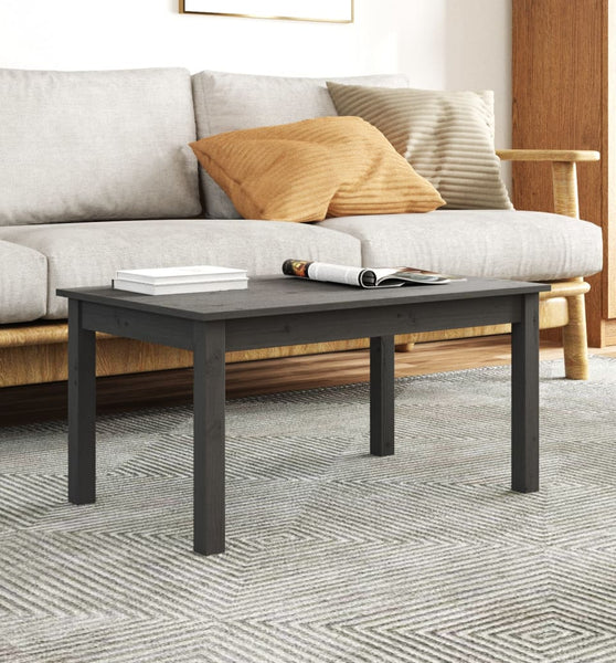Couchtisch Grau 80x50x40 cm Massivholz Kiefer