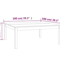 Couchtisch Grau 100x100x40 cm Massivholz Kiefer