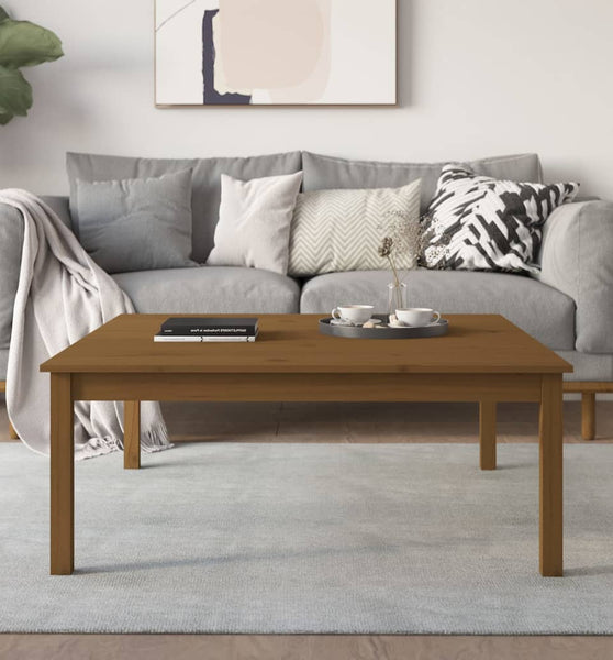 Couchtisch Honigbraun 100x100x40 cm Massivholz Kiefer
