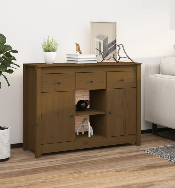 Sideboard Honigbraun 100x35x74,5 cm Massivholz Kiefer
