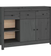 Sideboard Grau 100x35x74 cm Massivholz Kiefer