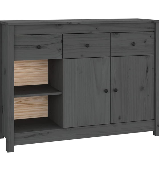 Sideboard Grau 100x35x74 cm Massivholz Kiefer