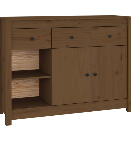 Sideboard Honigbraun 100x35x74 cm Massivholz Kiefer