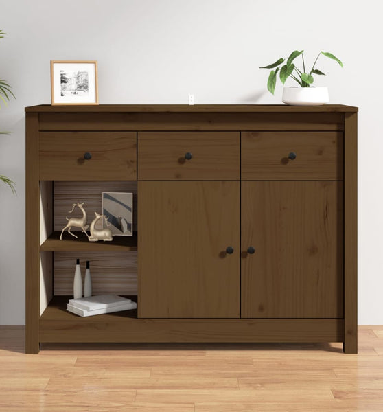 Sideboard Honigbraun 100x35x74 cm Massivholz Kiefer