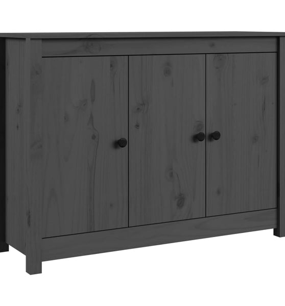 Sideboard Grau 100x35x74 cm Massivholz Kiefer