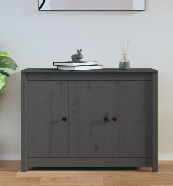 Sideboard Grau 100x35x74 cm Massivholz Kiefer