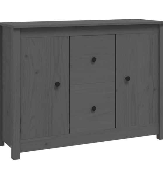 Sideboard Grau 100x35x74 cm Massivholz Kiefer