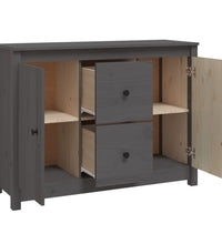 Sideboard Grau 100x35x74 cm Massivholz Kiefer