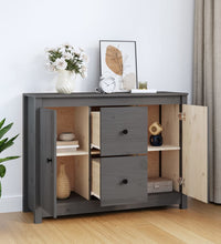 Sideboard Grau 100x35x74 cm Massivholz Kiefer