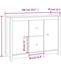 Sideboard Honigbraun 100x35x74 cm Massivholz Kiefer