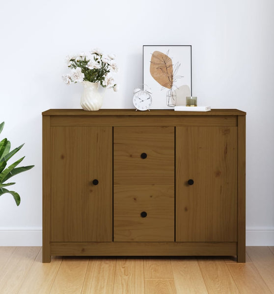 Sideboard Honigbraun 100x35x74 cm Massivholz Kiefer