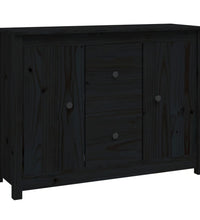 Sideboard Schwarz 100x35x74 cm Massivholz Kiefer