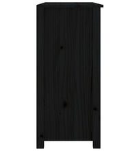Sideboard Schwarz 100x35x74 cm Massivholz Kiefer