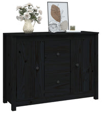 Sideboard Schwarz 100x35x74 cm Massivholz Kiefer