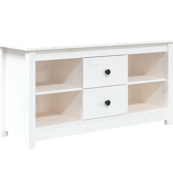 TV-Schrank Weiß 103x36,5x52 cm Massivholz Kiefer