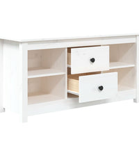 TV-Schrank Weiß 103x36,5x52 cm Massivholz Kiefer