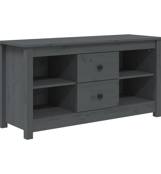 TV-Schrank Grau 103x36,5x52 cm Massivholz Kiefer