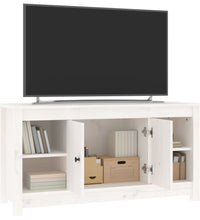 TV-Schrank Weiß 103x36,5x52 cm Massivholz Kiefer