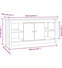 TV-Schrank Weiß 103x36,5x52 cm Massivholz Kiefer