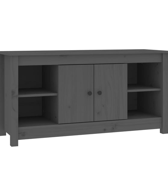 TV-Schrank Grau 103x36,5x52 cm Massivholz Kiefer