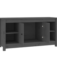 TV-Schrank Grau 103x36,5x52 cm Massivholz Kiefer