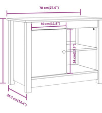 TV-Schrank Grau 70x36,5x52 cm Massivholz Kiefer