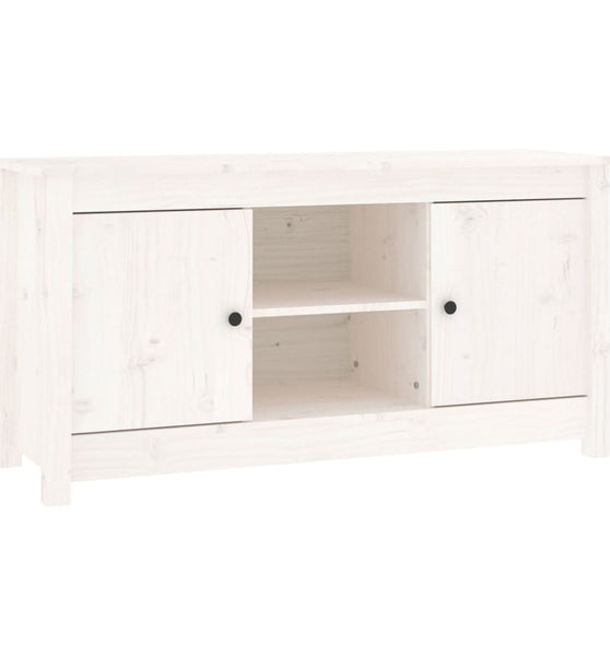 TV-Schrank Weiß 103x36,5x52 cm Massivholz Kiefer