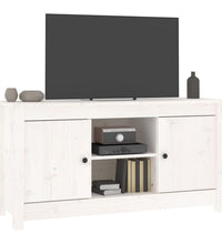 TV-Schrank Weiß 103x36,5x52 cm Massivholz Kiefer