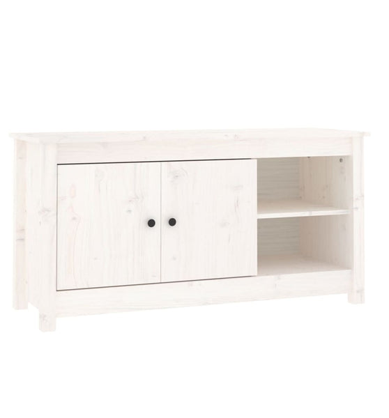 TV-Schrank Weiß 103x36,5x52 cm Massivholz Kiefer